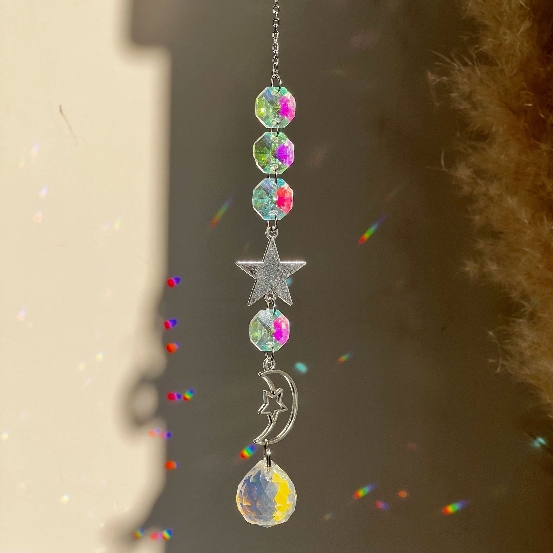 30g Weight Suncatcher, Wind Chime Home Textiles & Decor Type 1 Piece Quantity Holiday, Daily Occasion Crystal, Crystal Material Sun, Star, Heart Shape Pattern Modern Style, Classic Style Style Modern Style Classic Style Sun Star Heart Shape Crystal Crystal Suncatcher Wind Chime Wall Art 4