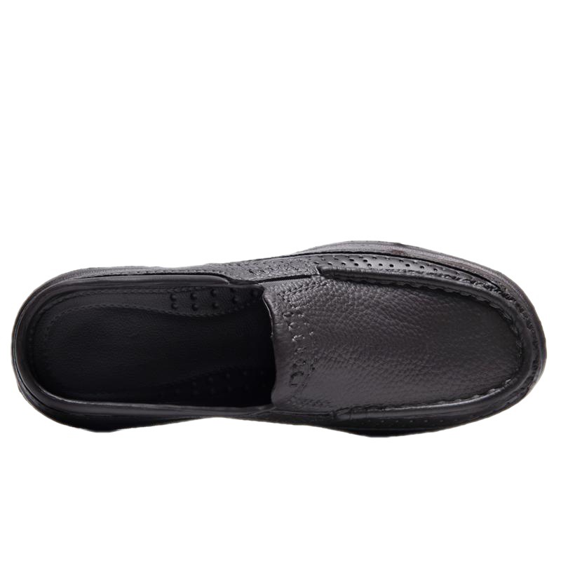 New thick ultra lightweight shock absorber layer cowhide top soft sole breathable business casual leather shoes for men_voghion.com