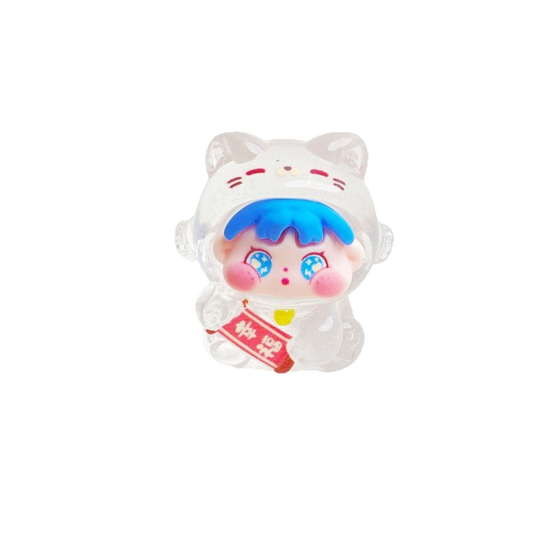 新登場の透き通るような招き猫の女の子 レジン製のかわいい漫画風置物 ライブ配信用ブラインドボックスフィギュア DIY卸売|undefined