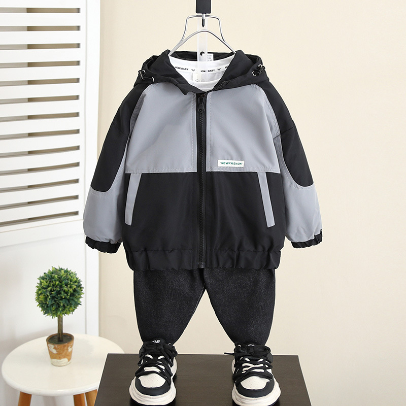 5988 chaqueta de niño para niños chaqueta fresca de moda rufián de otoño para niños 2024 nueva chaqueta coreana de primavera y otoño para bebés para hombres