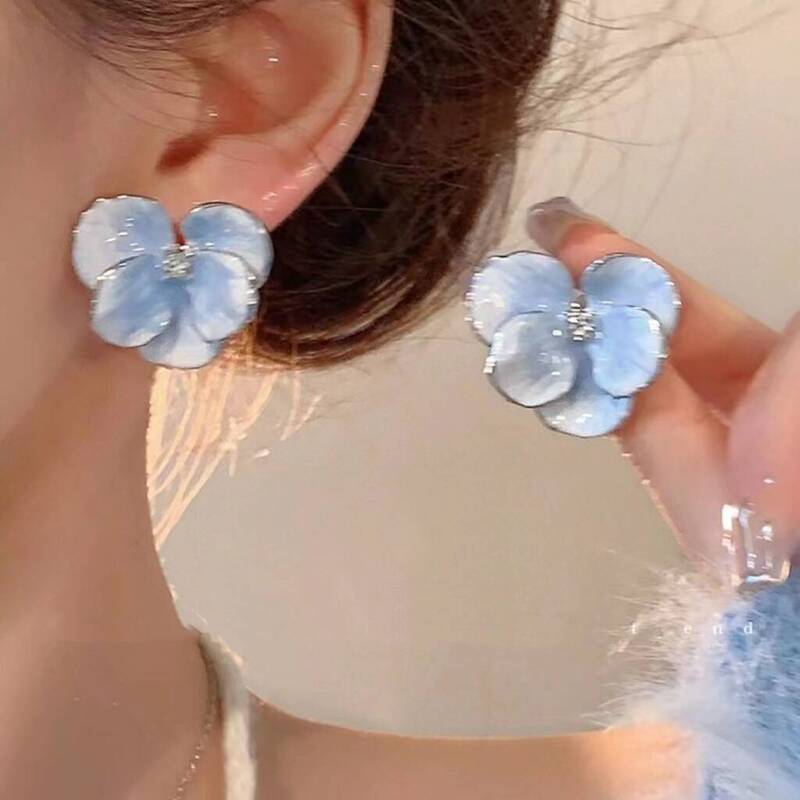 Vacation Style Flower Earrings for Women, Spring and Summer Earrings, Dripping Glaze Flower Earrings, Exaggerated Earrings, Niche Light Luxury Petal Earrings Vacation Style Flower Earrings for Women, Spring and Summer Earrings, Dripping Glaze Flower Earrings, Exaggerated Earrings, Niche Light Luxury Petal Earrings