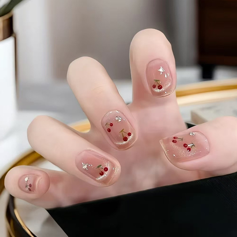 10 Pieces Cherry Cat's Eye Hand-worn Armor Short Nail Patch Advanced Sense Short Nail Patch for Children