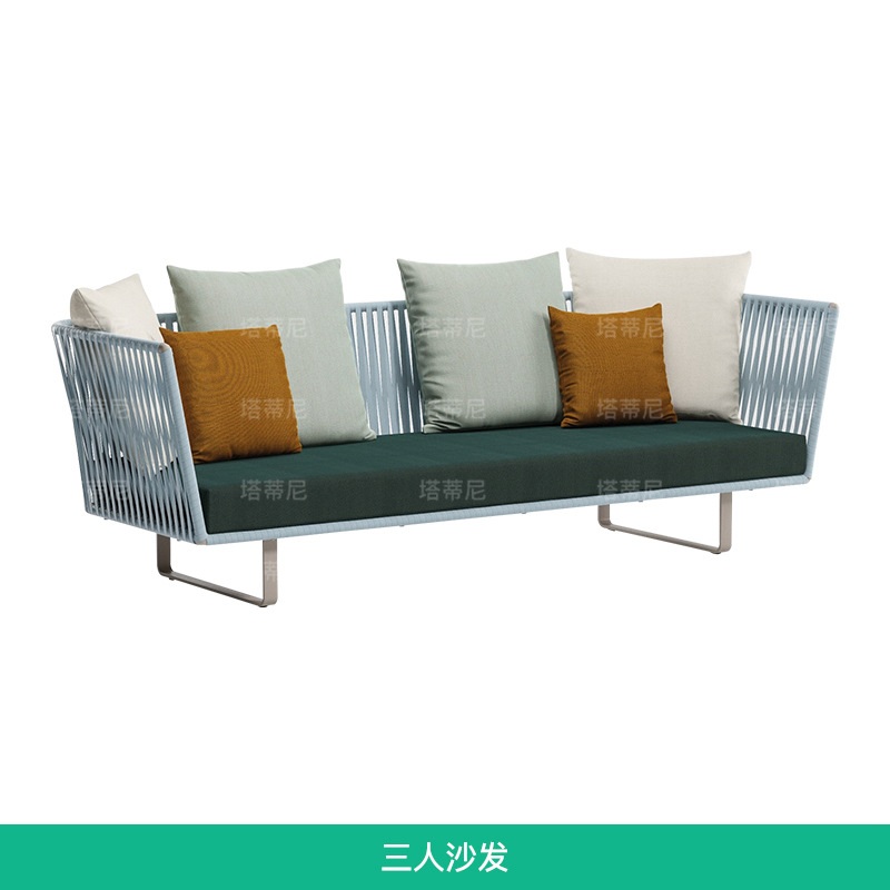 Conjunto de sofás de ratán para ocio al aire libre, sofá de ratán para patio y terraza, muebles de ratán individuales, dobles y para tres personas. image 12