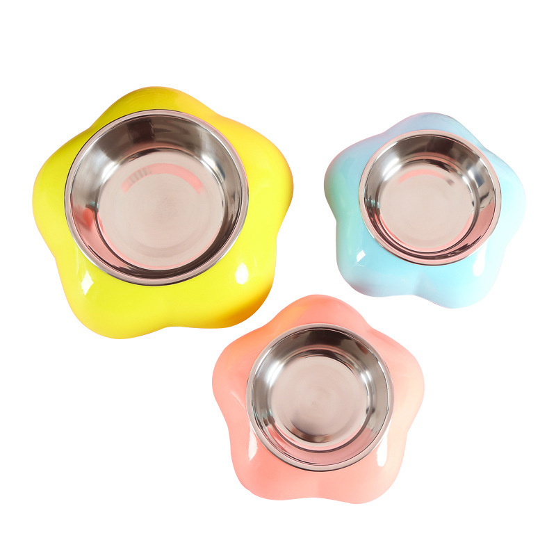Tazón para mascotas flor para mascotas tazón de doble propósito dos en uno para mascotas tazón de acero inoxidable tazón para perros tazón de plástico para mascotas tazón de comida para perros