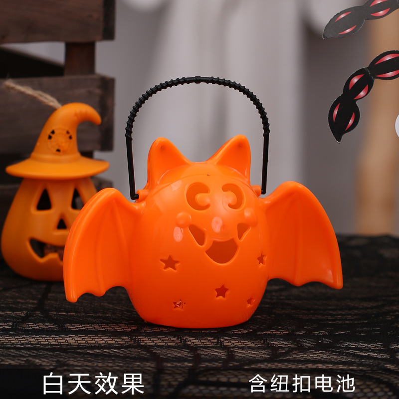 Linterna de Calabaza de Halloween, Decoraciones Brillantes de Halloween, Accesorios, Adornos, Cubo de Calabaza para Niños, Decoración para Fiestas