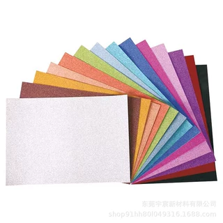 金葱纸彩色金粉金葱海绵纸加厚EVA闪光流沙彩纸泡沫纸带背胶diy材