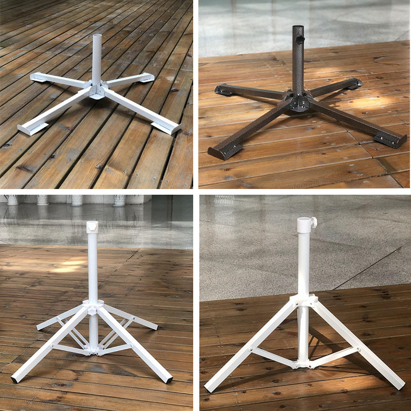 Base de paraguas al aire libre paraguas de sol base de paraguas grande base de cuatro patas de hierro plegable paraguas de sol asiento inferior fijo asiento inferior acero laminado en frío