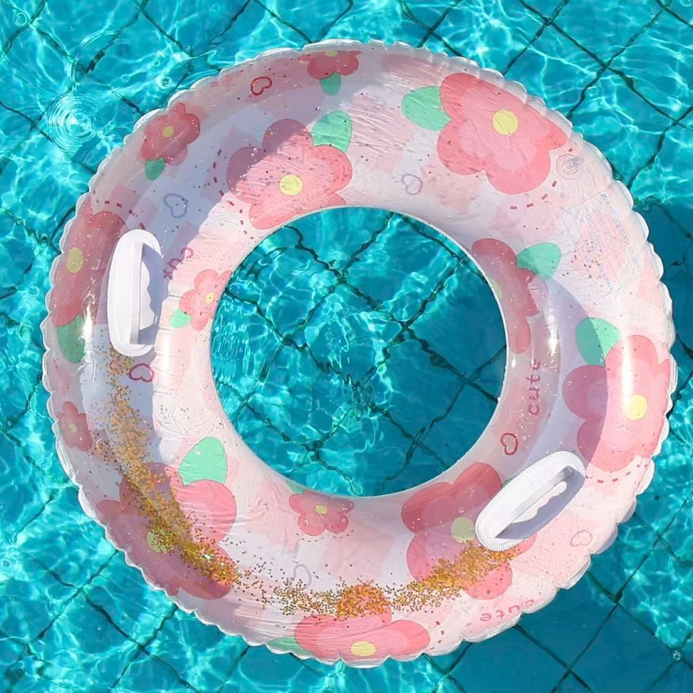 Transfronterizos ampliados con mango de barco de anclaje arco iris anillo de natación para adultos anillo de natación infláble arco iris de gran tamaño para hombres y mujeres