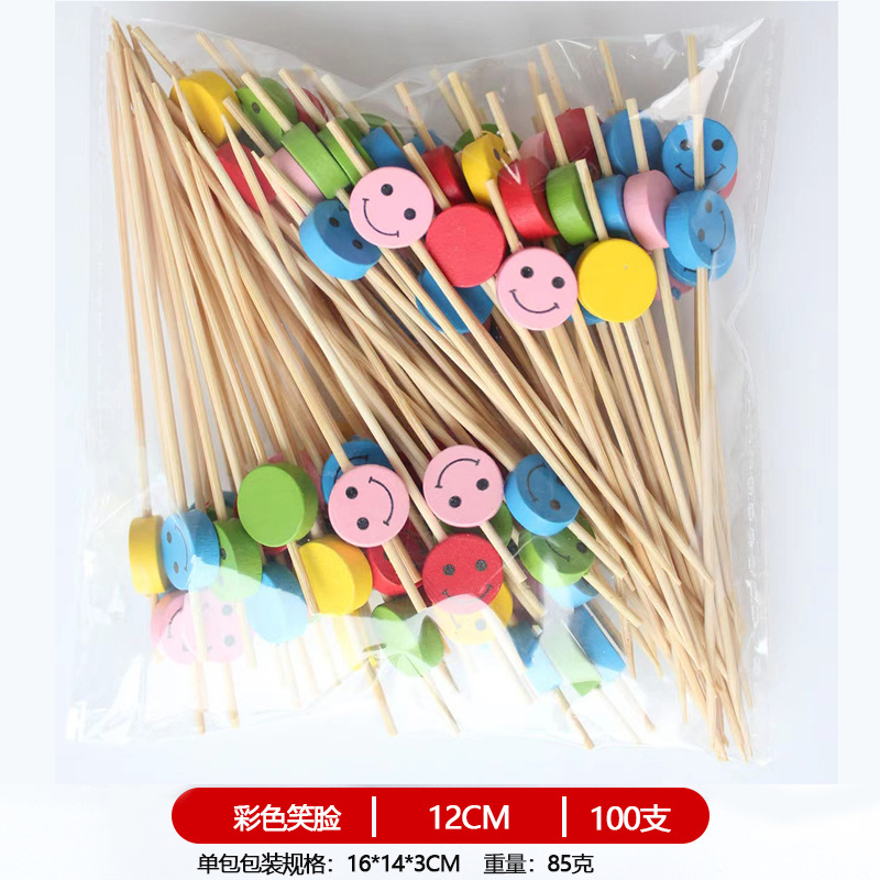 12CM un solo uso de frutas de bambú marca de cóctel creativa marca de frutas de bocadillos KTV arte marca de dientes fabricantes