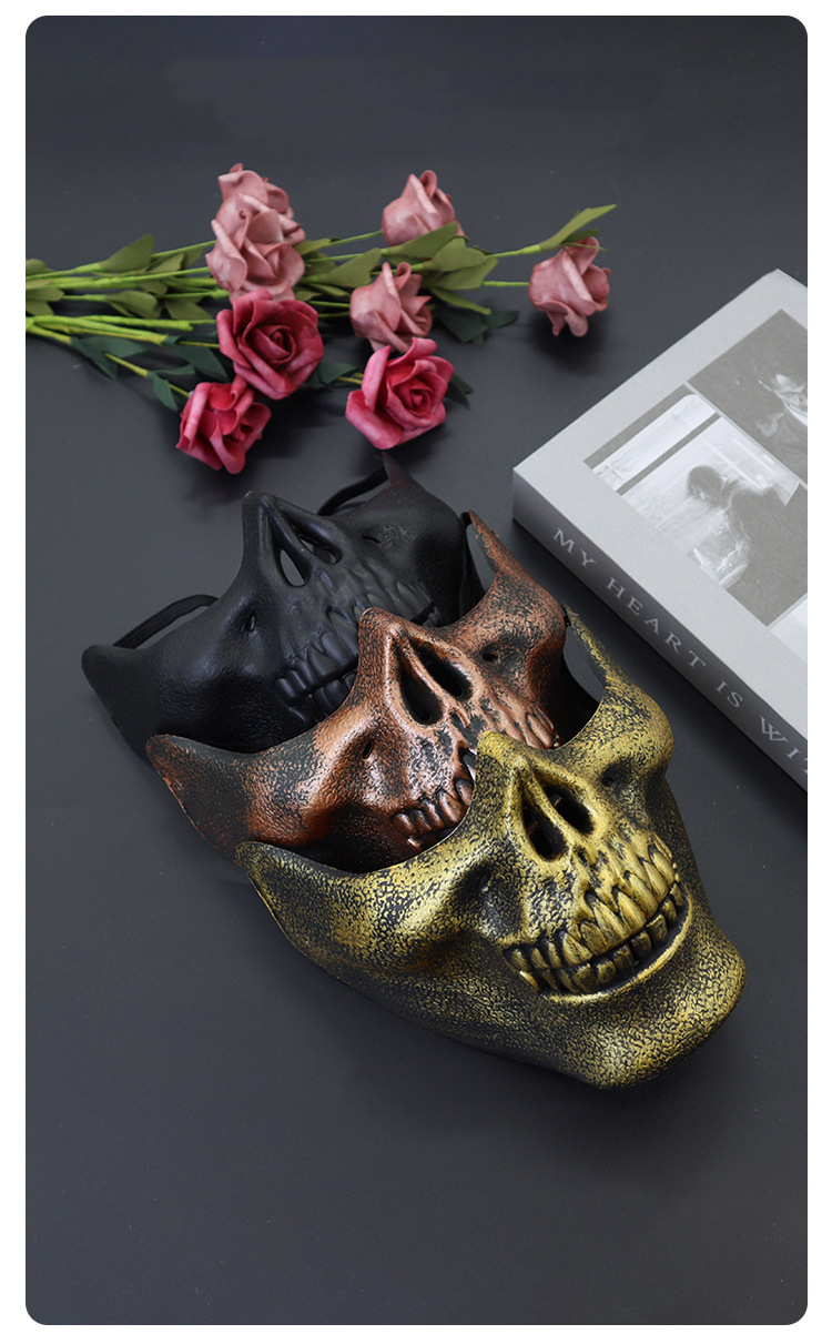 Maschera da campo di Halloween, maschera da teschio, protezione completa del viso, maschera horror, festa di ballo_voghion.com