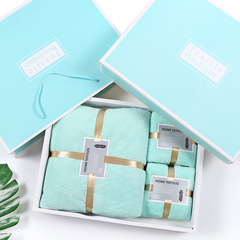 High Density Coral Fleece Towel Bath Towel Gift Box with Hand Carry Gift Set Three Pieces Optional Two Piece Gift Box Gift Return 