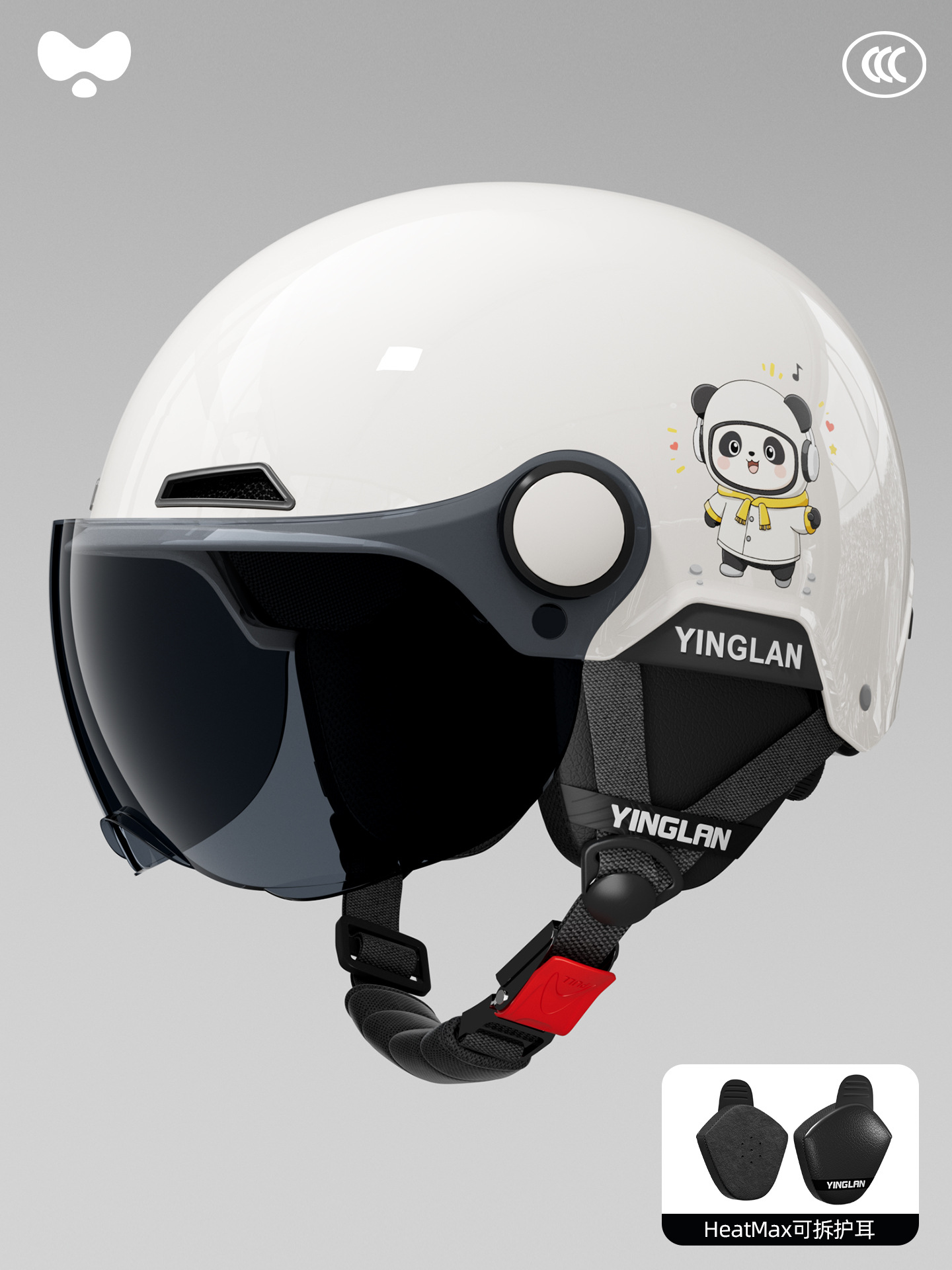 Motosiklet kaskı (dəbilqə) | Universal Car Women's High-Value - 3c-rock-bear-sunscreen-short-mirror-four-seasons-detachable-one-size