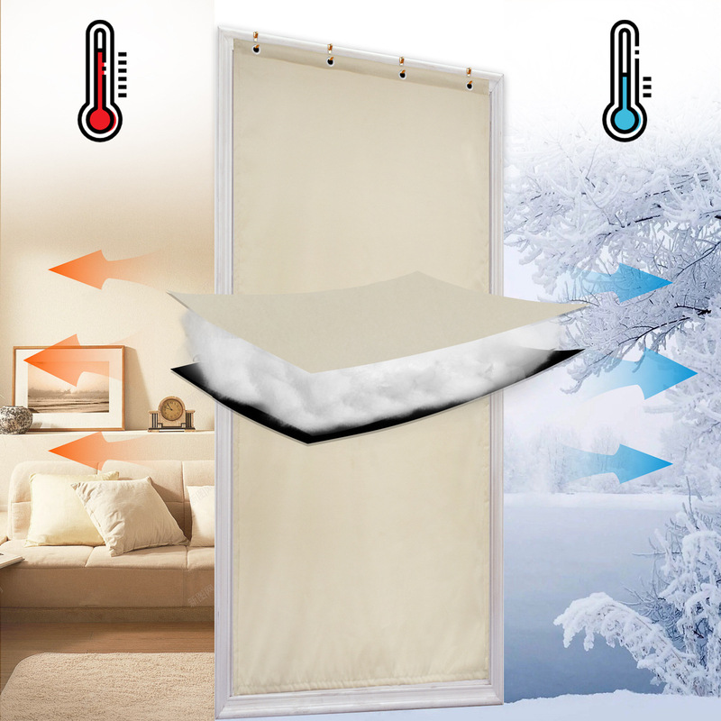 European Winter and Summer Thickened Cotton Door Curtain, Waterproof, Windproof, Cold-Proof, Cross-Border Thermal Insulation Quilted Door Curtain