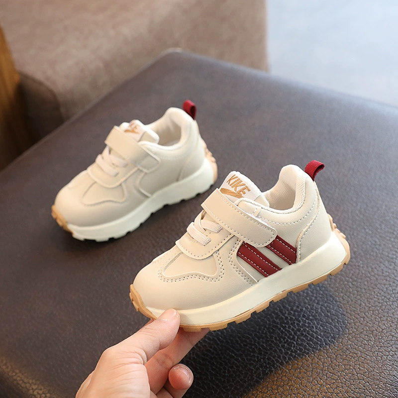 Spring and autumn children's shoes girl vertical strips breathable casual shoes boys fashion sports shoes middle and young children's shoes and shoes student shoes