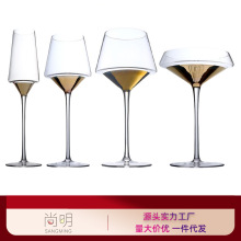 英国轻奢高级水晶玻璃酒杯手绘描金家用红酒杯奢华商务酒店高脚杯
