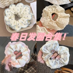 各種の大きい腸の輪は小さい砕けた花の辺のレースの韓国版の大腸の輪のかわいいネットの赤い甘い妹の髪の縄を集めます。