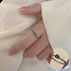 Ring with letters, fashionable chain, Korean style, silver 925 sample, on index finger