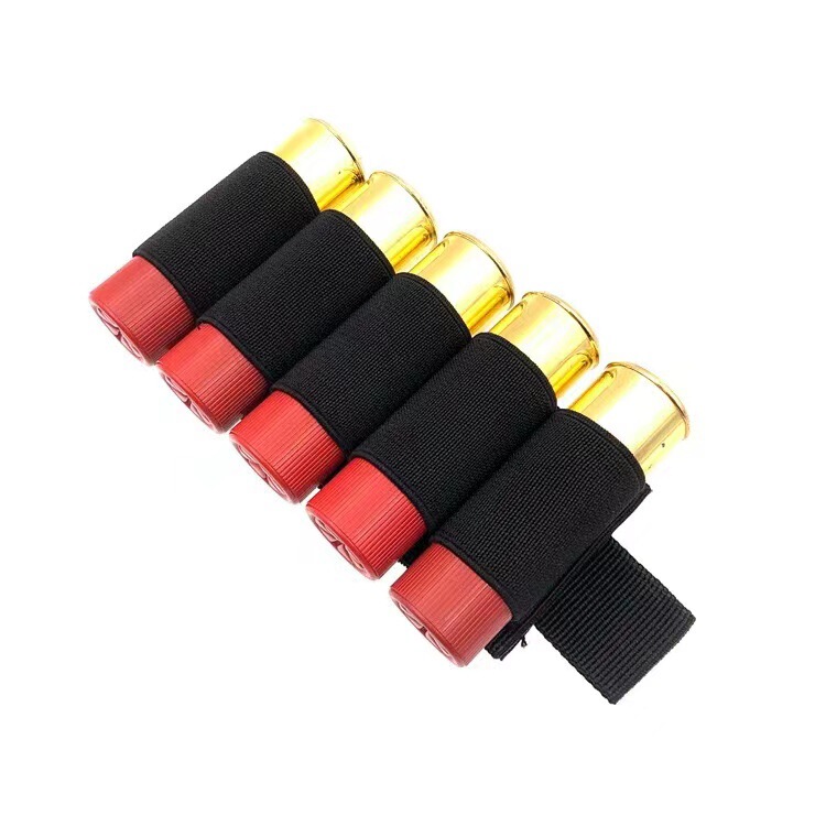 Outdoor 5-Hole Patch Accessory 12g Bullet Patch Tactical Velcro Bullet Pouch Storage Waist Bag Nylon Wear-Resistant Waist Bag