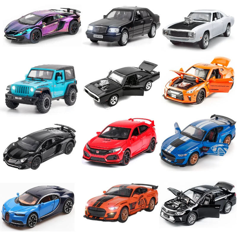[Boxed] Jianyuan Series 1:32 Mercedes-Benz Gtr Amg Alloy Model Pull Back Sound and Light Simulation Car Toy