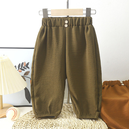 Summer Children's Mosquito-Proof Pants Breathable Thin Style Girls' All-match Loose Casual Pants Boys' Lantern Pants Capri Pants