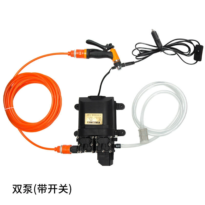 Производитель с двумя насосами, прямая поставка, автомойка, высоконапорный водяной выход, электрическая автомойка 12 В, портативный водяной насос для автомойки