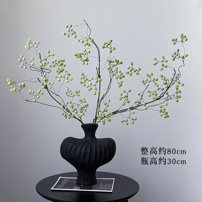 批发侘寂风马桑果假花仿真花绿植干花客厅餐桌装饰品摆件一件代发|undefined