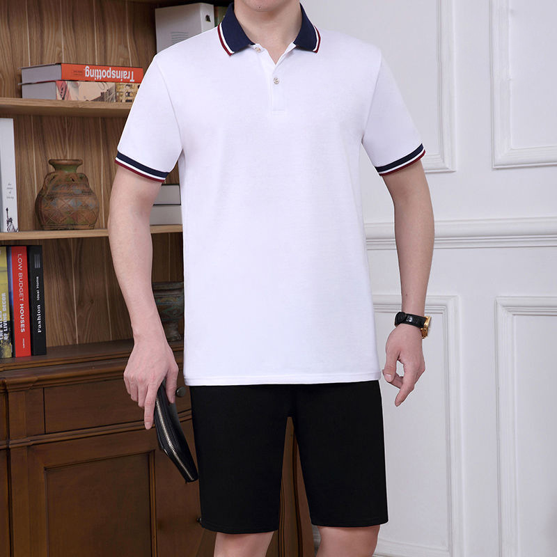 Papá camiseta de verano para hombres 2025 verano nuevo algodón de manga corta pantalones cortos de mediana edad ocio suelto juego deportivo