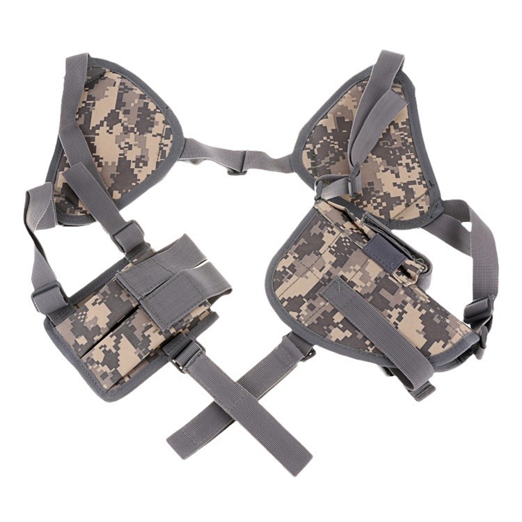 (2개) 야외 92 퀵 풀 원 스테이션 CS 건 케이스 더블 숄더 벨트 언더암 권총 케이스 필드 CS 특수 전투 장비