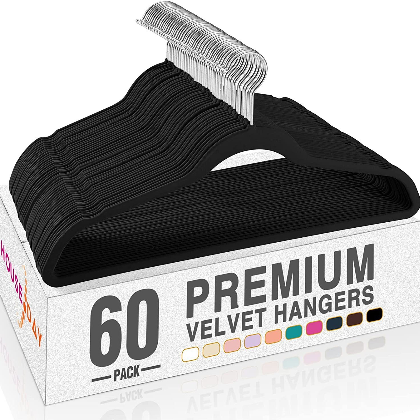 Black Flocked Clothes Hanger Clothes Drying Rack Magic Clothes Hanger Anti-Wrinkle Adult Plastic Clothes Hanging Flocking Multi-Functional Anti-Slip Clothes Hanger