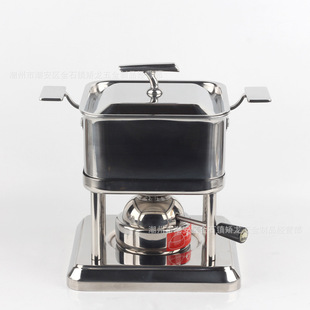 Gold Composite Three-Layer Steel Alcohol Stove 304 Stainless Steel Single-Person Hot Pot Commercial Buffet Stove Inflatable