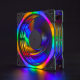 Chassis fan 12CM double-sided luminous spider starlight computer silent desktop cooling fan 16 lights RGB fan