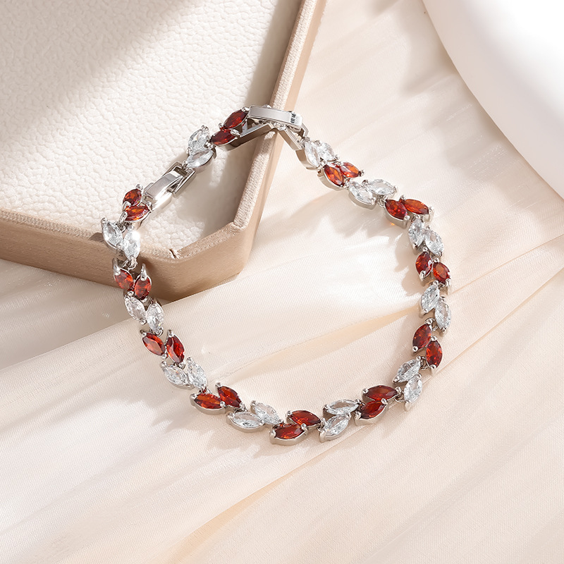 Damen Armband Aus Zirkon Und Legierung Mit Blatt Design_voghion.com