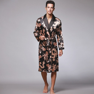 耀婷 Шелковый банный халат, пижама, Amazon, длина макси, длинный рукав, оптовые продажи
