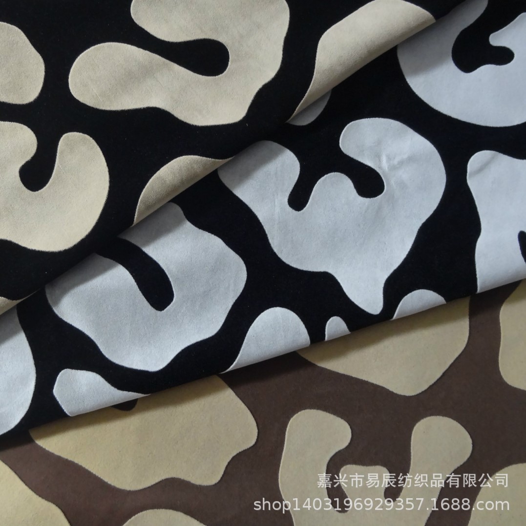 大量现货供应 静电植绒布 绒上绒 单色三防 平板植绒布 沙发布