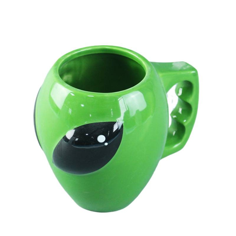 Cerámica 3D alienígena taza ET taza creativa de dibujos animados verde alienígena taza encantadora taza de agua