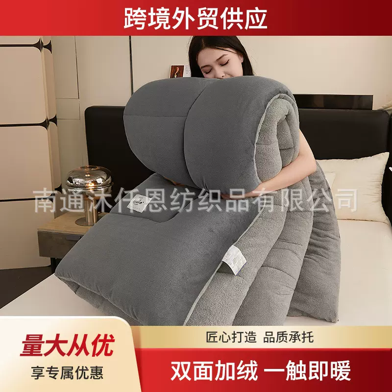 冬季加厚羊羔绒被子 学生宿舍家用单双人保暖被芯双面绒冬被被芯