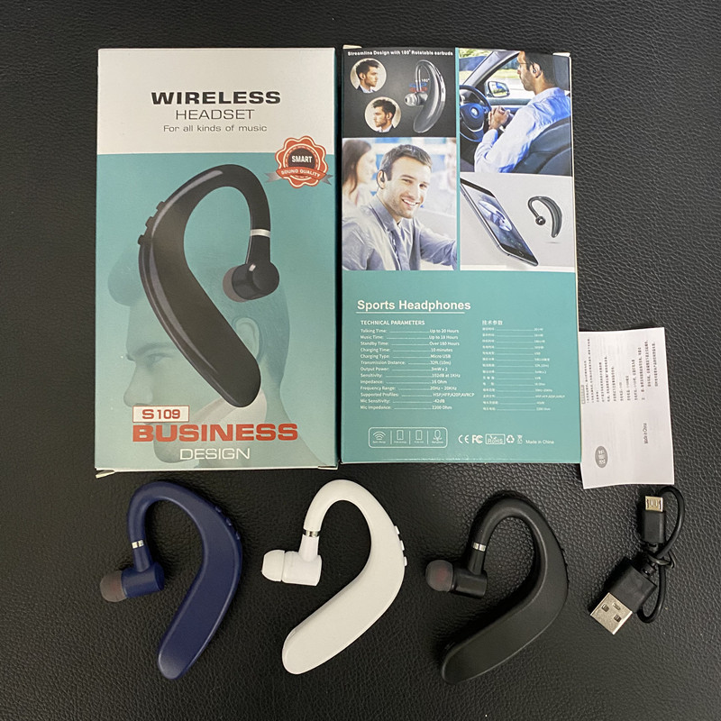 Single-Ear S109 Bluetooth Headset, Portable Over-Ear Bluetooth Headset, In-Ear Business Headset, Ultra-Long Standby Wireless Single-Ear S109 Bluetooth Headset, Portable Over-Ear Bluetooth Headset, In-Ear Business Headset, Ultra-Long Standby Wireless