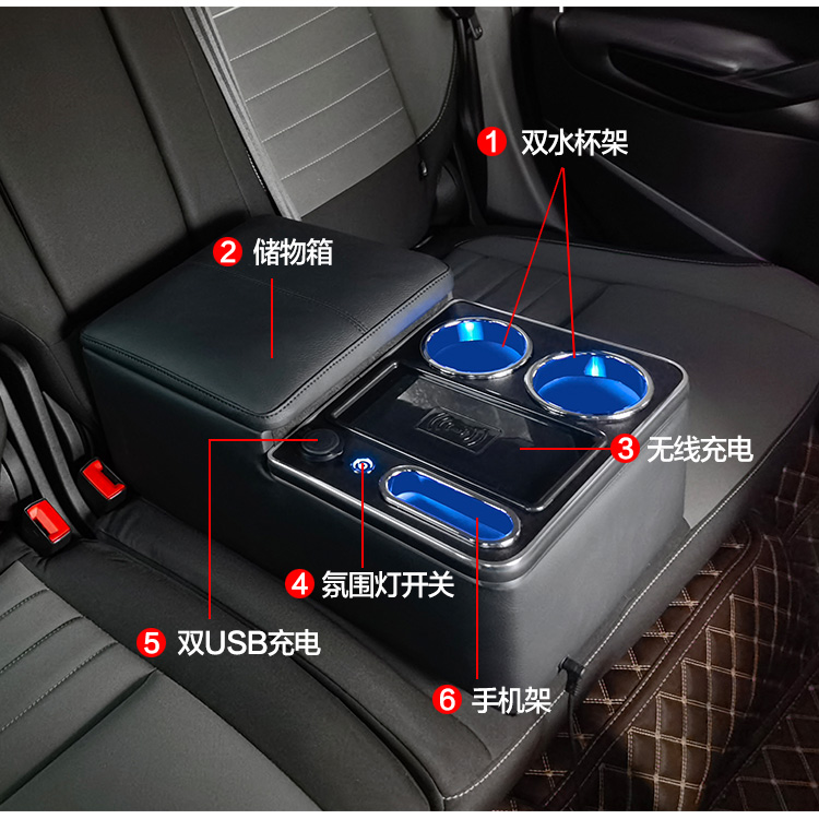 Car Universal Rear Armrest Box, Car Rear Seat Armrest, Second Row Middle Storage Box Interior Modification