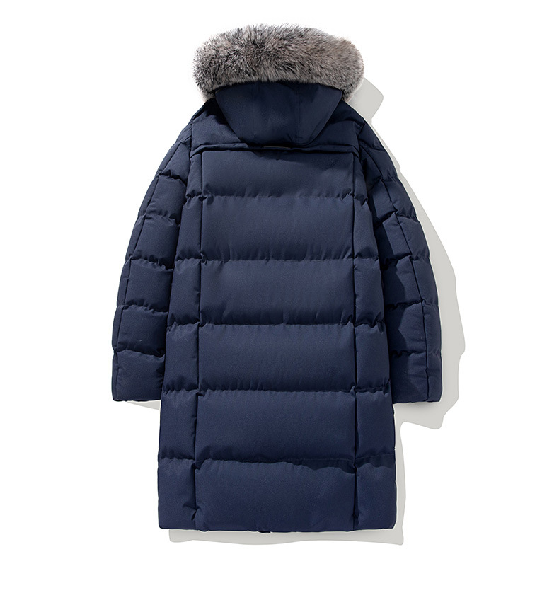 Large Size Men's Jacket Hooded Cotton-padded Jacket Medium And Long Cotton-padded Jacket Thickened And Warm Large Fur Collar Cotton-padded Jacket_viptrois.com