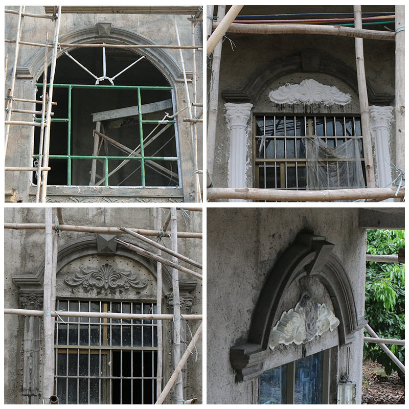 圆窗模具造型装饰窗拱半拱形包边线条罗马柱别墅弧形窗窗边柱子套