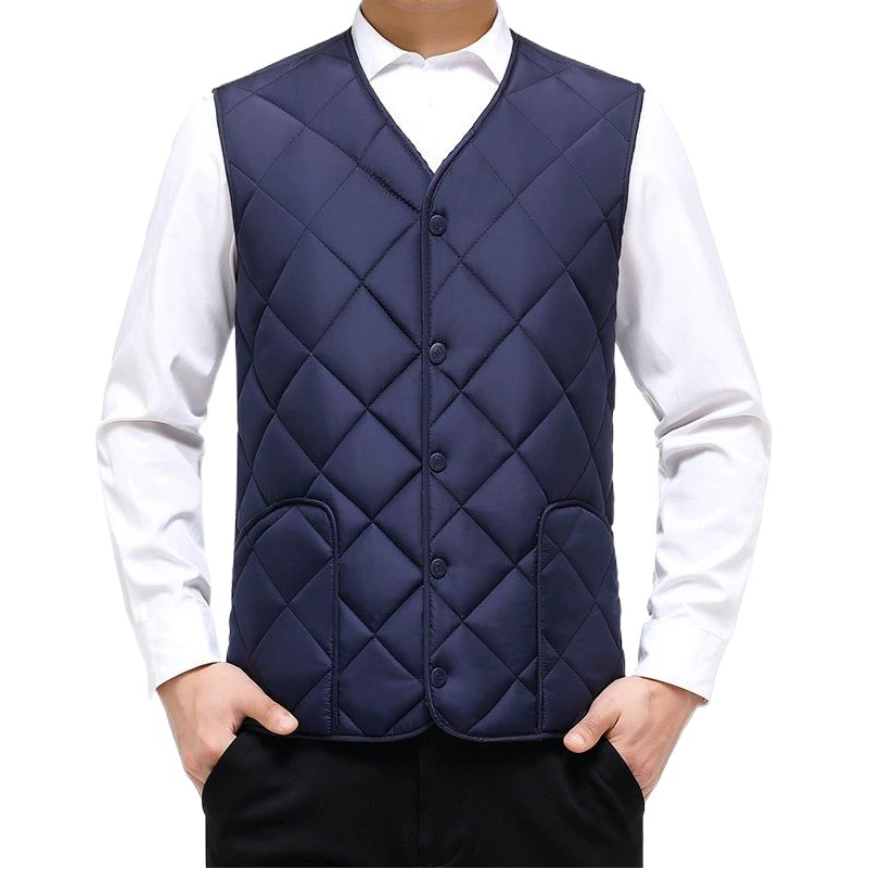 Новый хлопковый жилет на флисовой подкладке, мужской осенне-зимний легкий большой размер для пожилых людей в теплом жилете, одежде для отца.