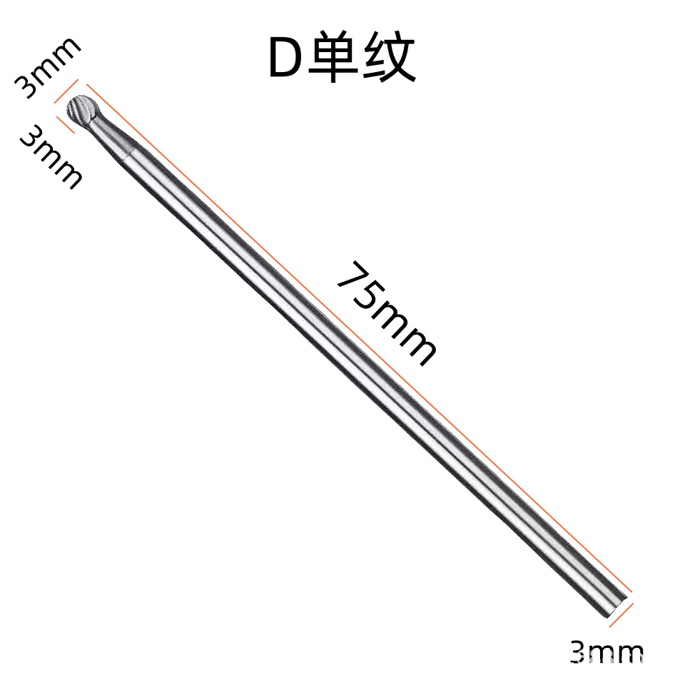 3x3x75mm varilla de extensión de aleación dura archivo rotatorio de acero de tungsteno archivo rotatorio amoladora eléctrica accesorios de pulido Desbarbado
