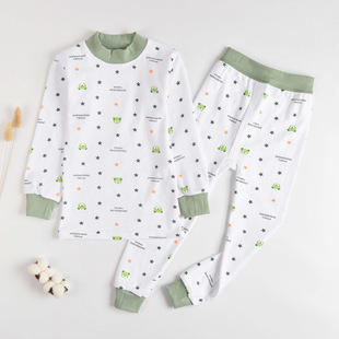 3-17 Years Old Children's Underwear suit Cotton Boys' and Girls' Autumn Clothes and Long Trousers Senior high school Low Collar Cotton Baby Cotton Sweater