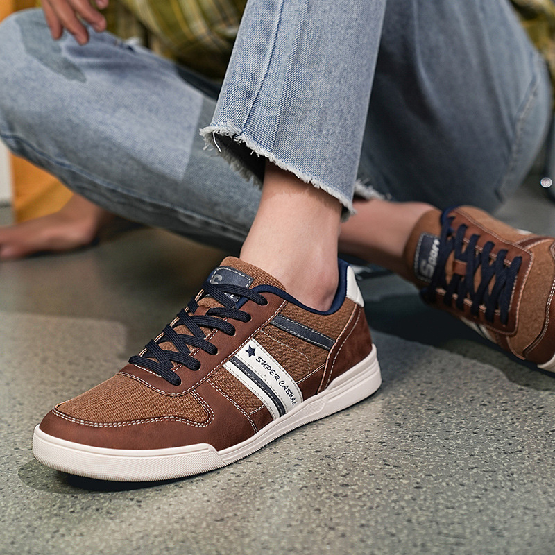 Comercio exterior 48 zapatos casuales de moda de hombre jeans skate zapatos deportivos de altura baja de suela gruesa zapatos de moda británicos