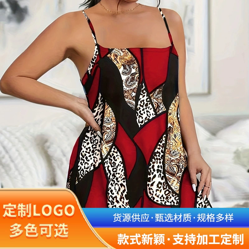 Внешняя торговля 2024 европейские и американские летние пригородные принты больших размеров женская одежда высокого класса мода сексуальная повседневная подтяжка женская