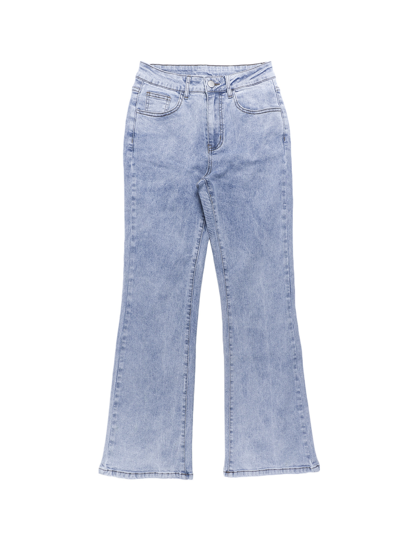 Women's Clothing High Waisted Retro Flared Jeans, Street Style Denim Trousers_ecoleips.com