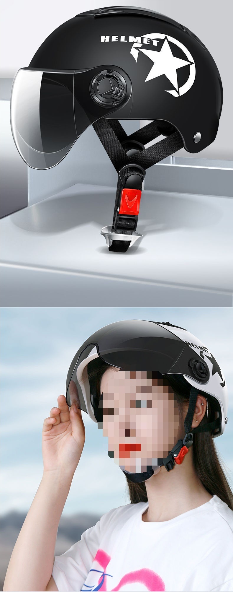 New national standard 3C certified electric vehicle helmet Harley motorcycle half helmet