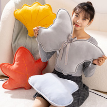创意仿真植物树叶子抱枕银杏枫叶可爱蝴蝶造型简约沙发靠垫靠背枕