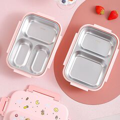 316不鏽鋼保溫卡通飯盒女學生專用上班族微波便當餐盒兒童分格盤