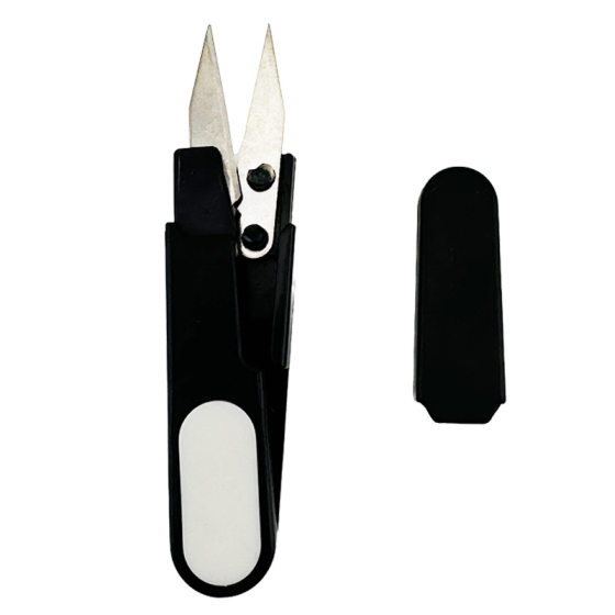 Cross stitch scissors with cover U-shaped fishing thread scissors yarn scissors color plastic safety scissors with cover